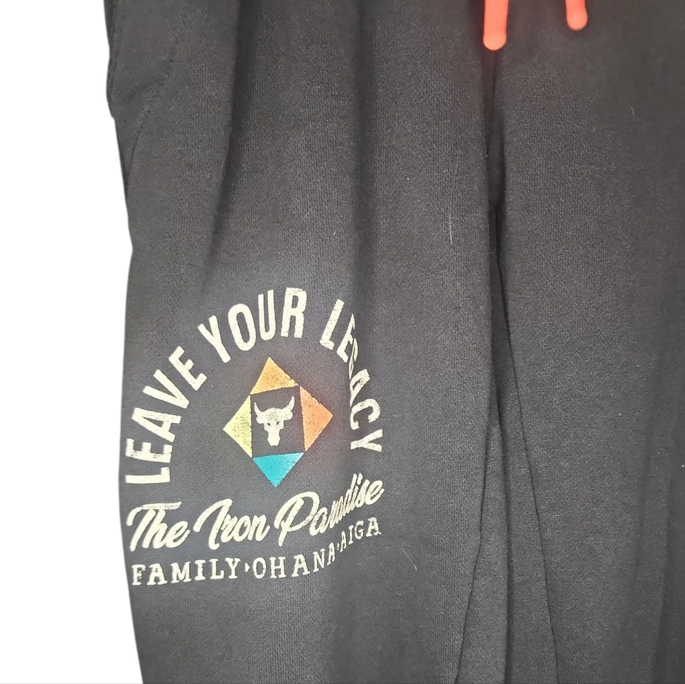 Under Armour Project Rock Heavy Terry Knit Jogger Sweatpants M Black Legacy - Picture 4 of 7